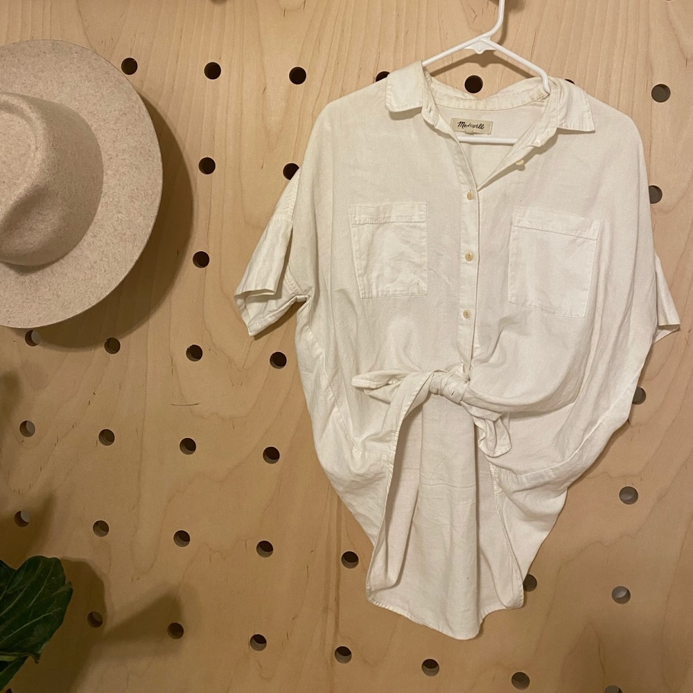Madewell white short sleeve button down